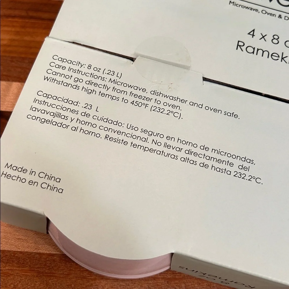 White Ramekins Set - 8 oz, Oven Safe